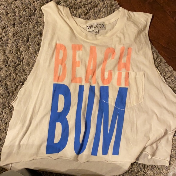 Wildfox “Beach Bum” Crop top Sleeveless Tee - Picture 2 of 6